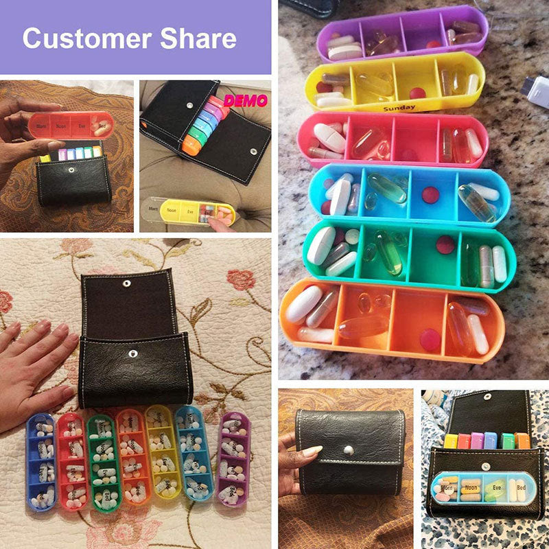 Waterproof Weekly Pill Container with Compartments